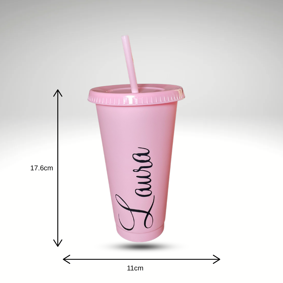Personalised Cold Cup With Straw