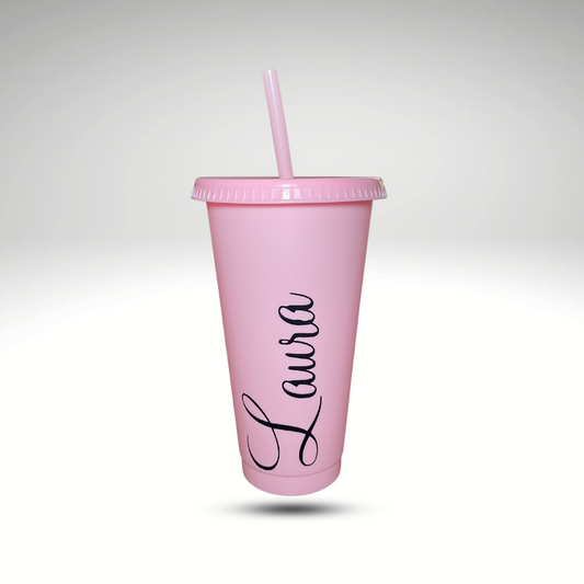 Personalised Cold Cup With Straw