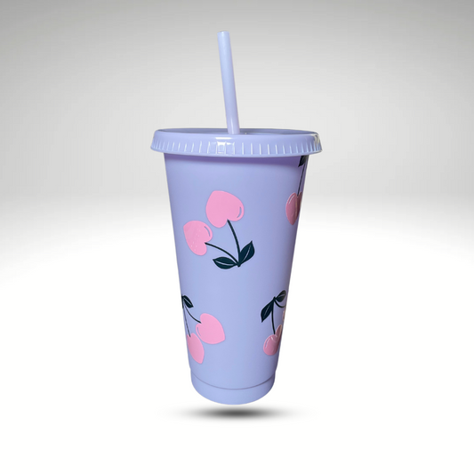 Cherry Cold Cup With Straw