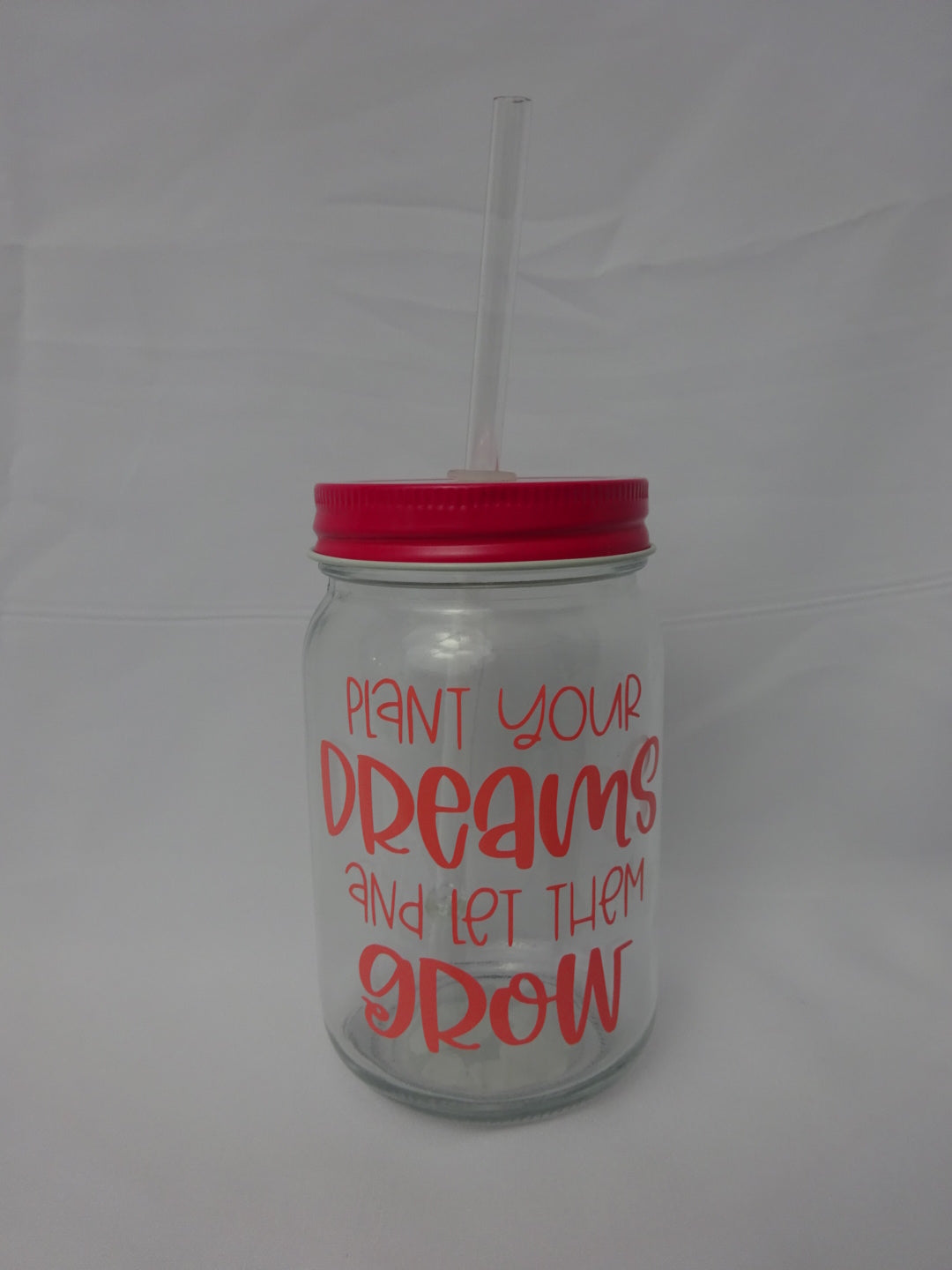 Plant Your Dreams Glass Drinking Jar With Straw