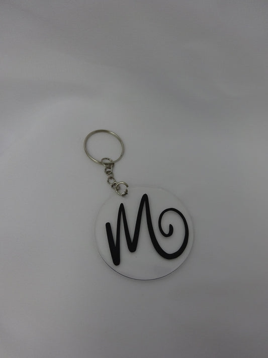 Circle Single Initial Keychain